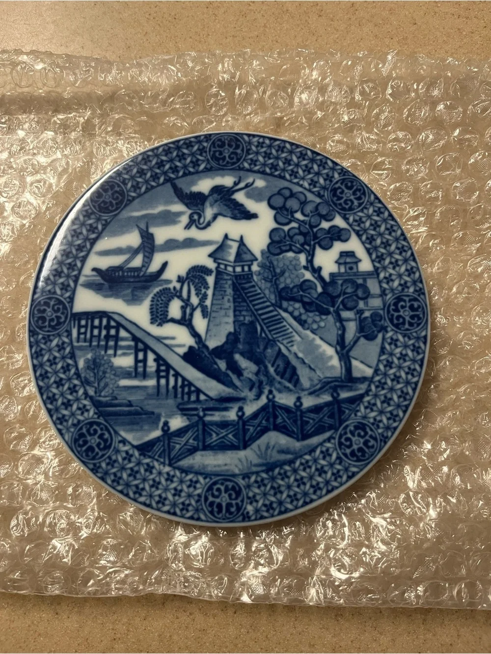 Mottahedeh Historic Charleston Blue Canton tea tile trivet